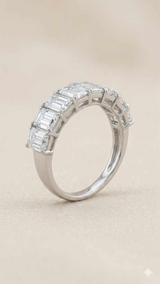 RHEA Emerald-Cut Half Eternity Ring