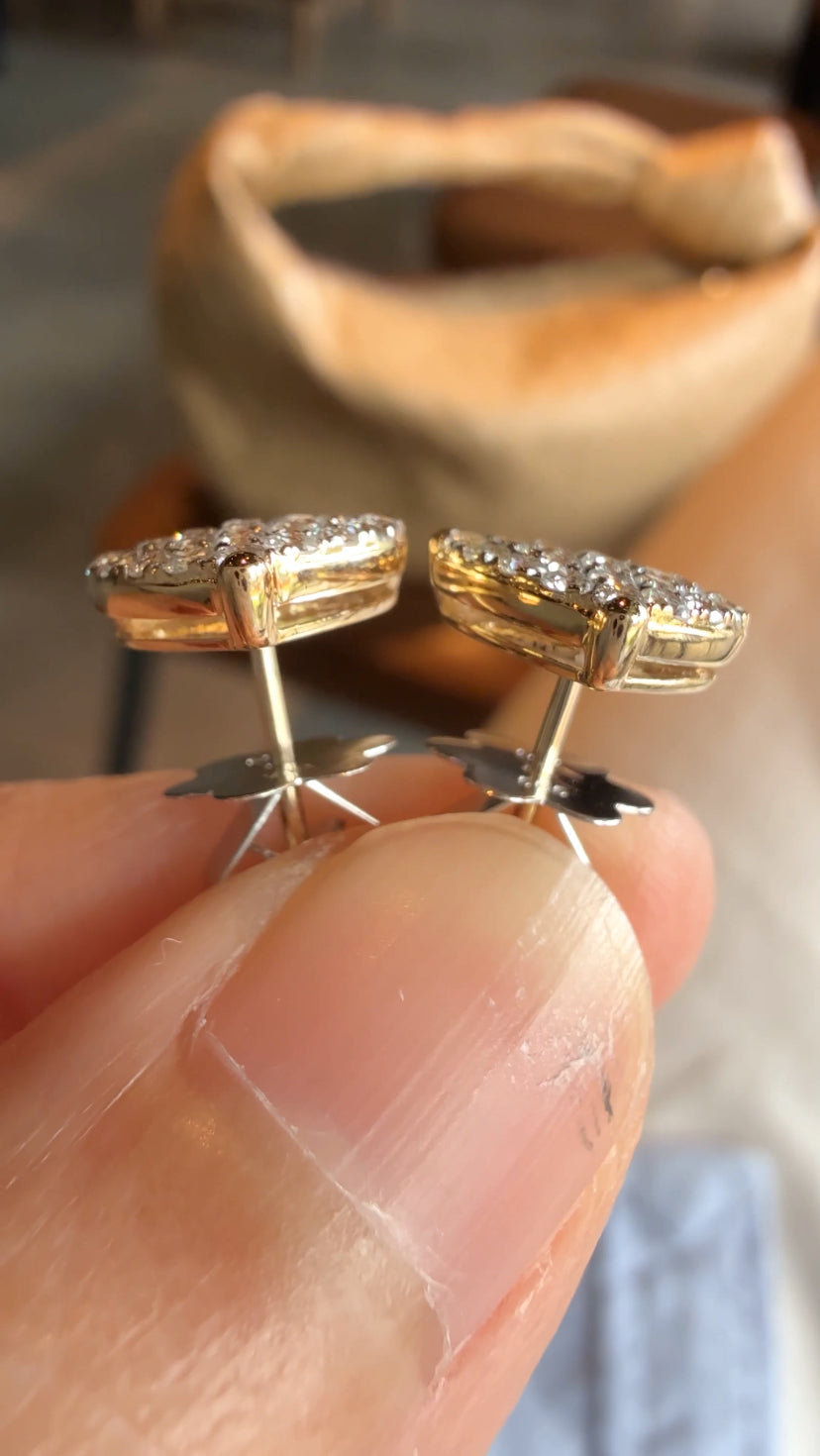 RILEY Diamond Heart Earrings (YG)