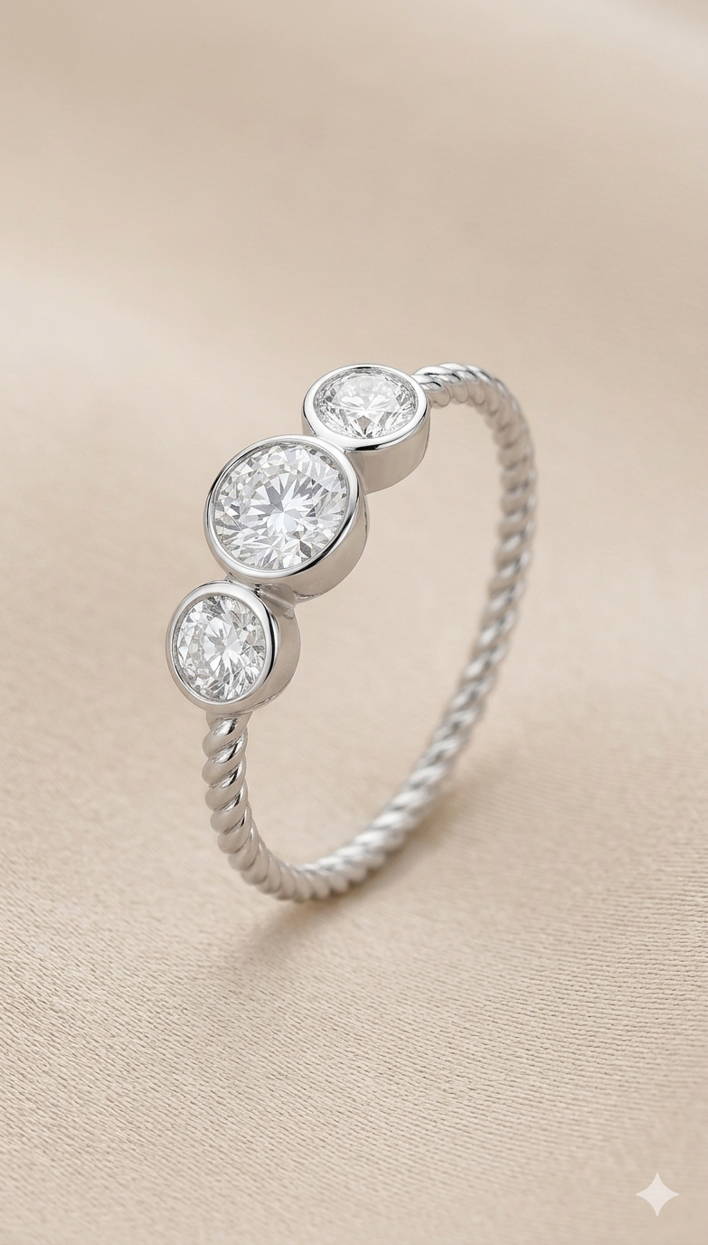 ICON Bezel White Gold Ring