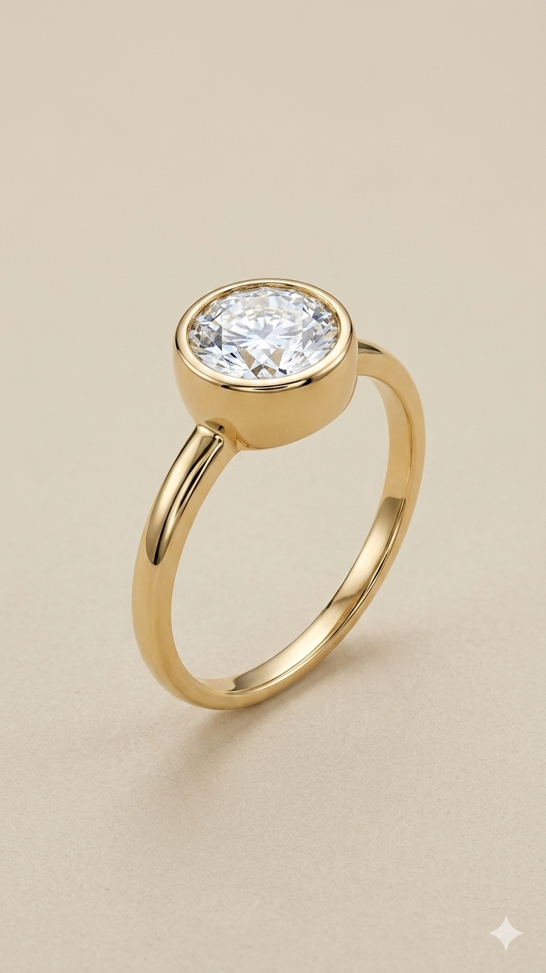 ERLENE Round Bezel Ring