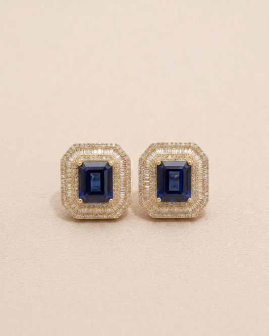 KRISTEL Blue Sapphire Stud Earrings