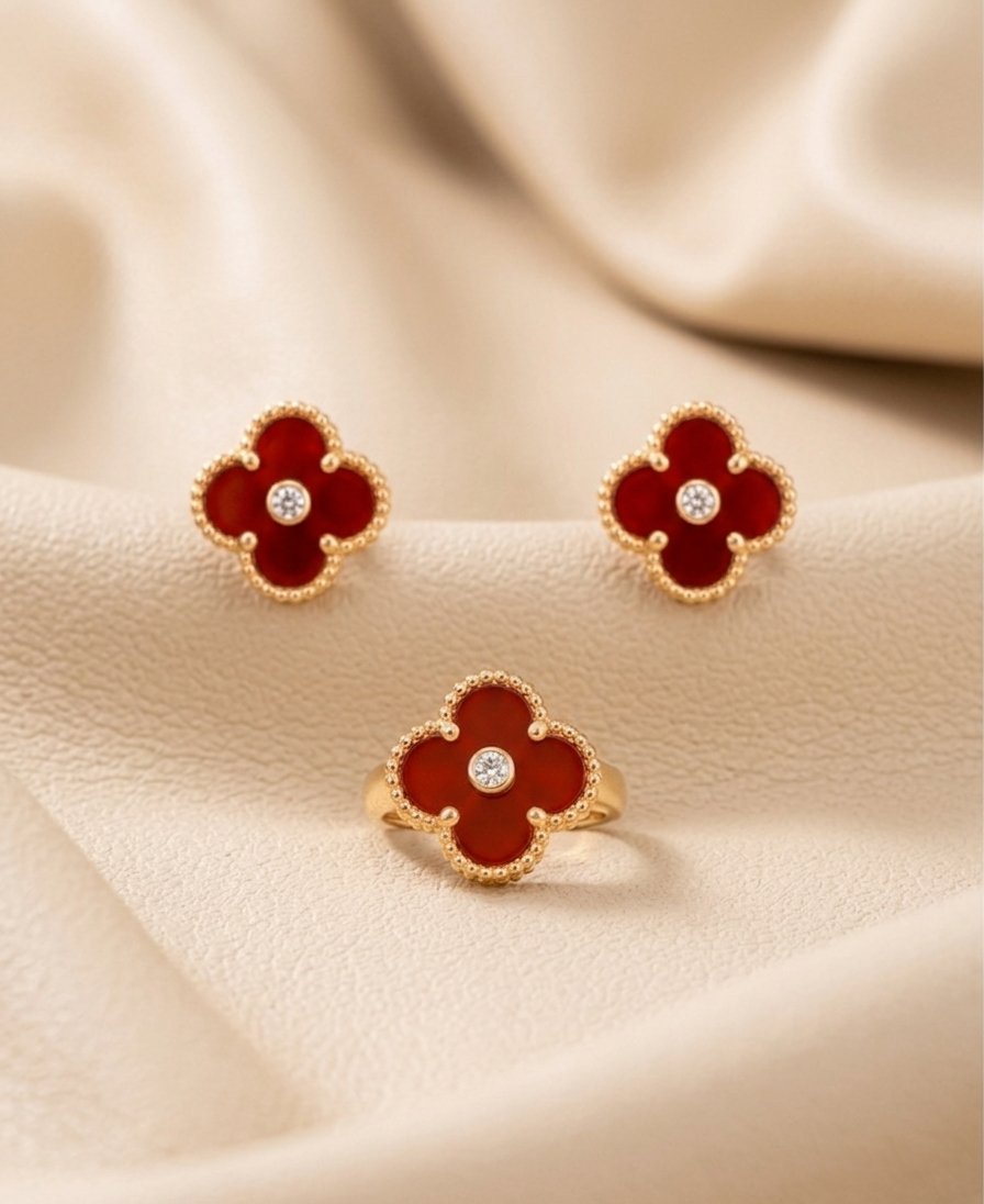 RUTH & ROSSELLE set of ring and earrings