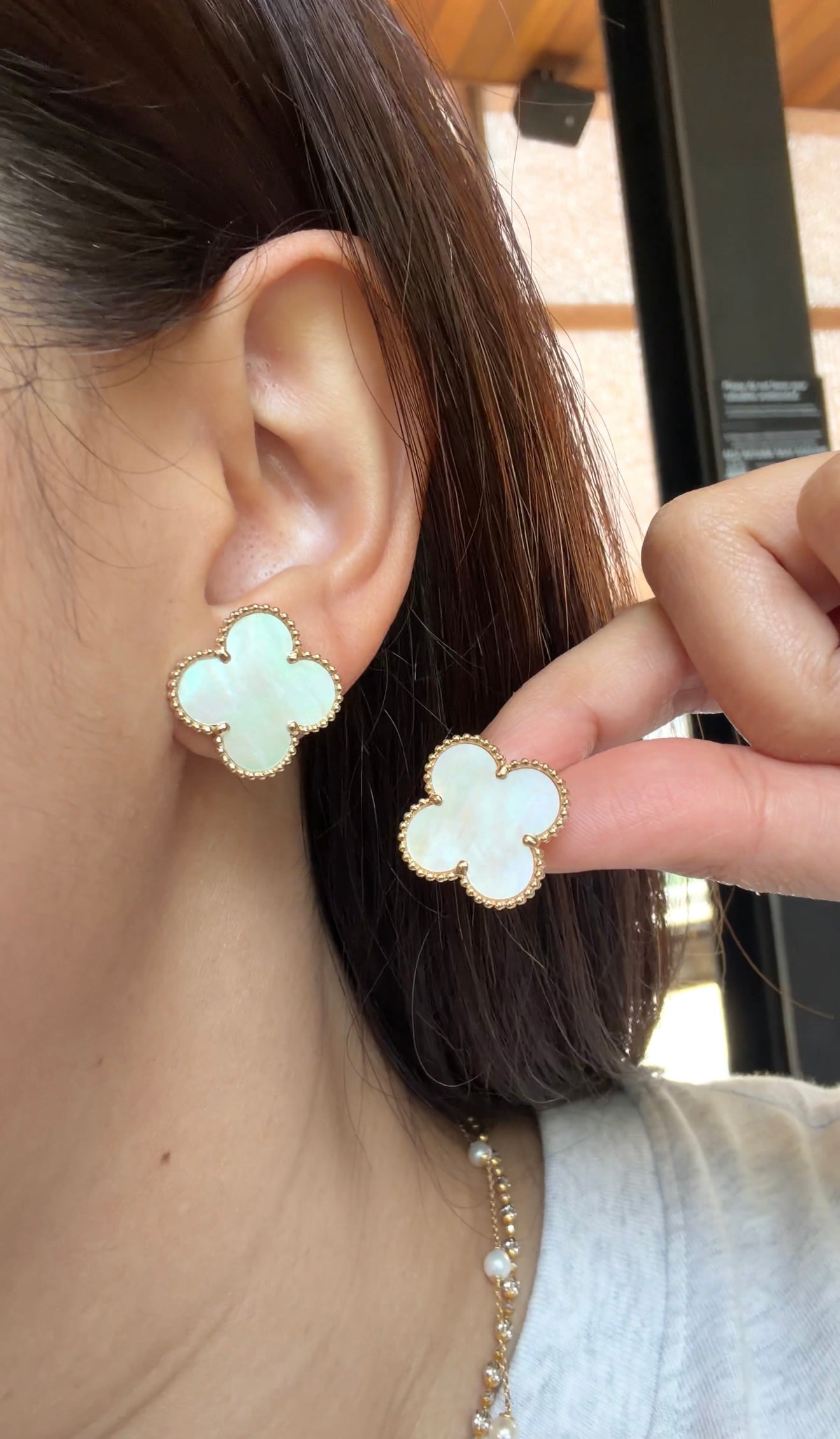 Dana Clover MOP Earrings