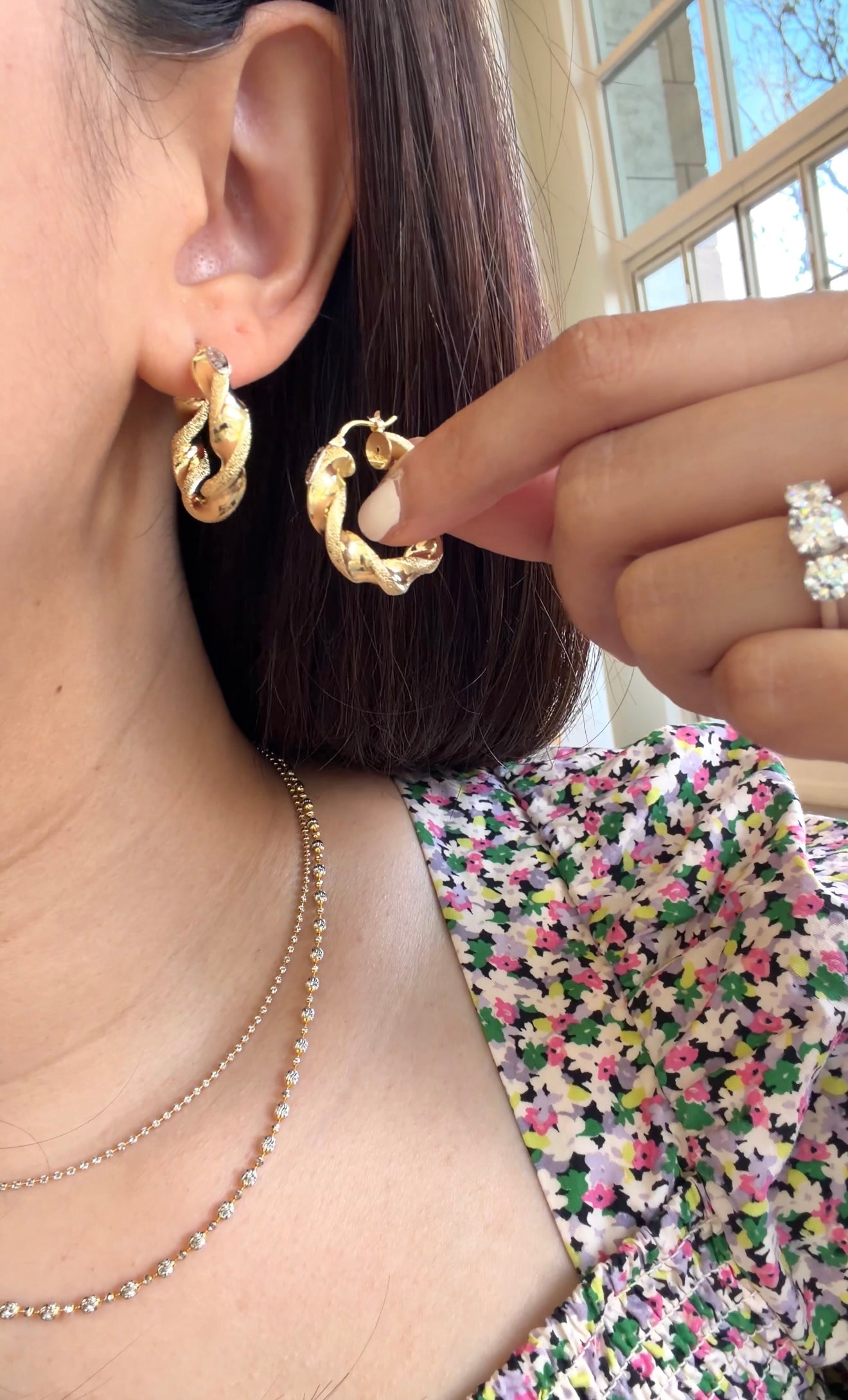 Ava Yellow Gold Hoop Earrings