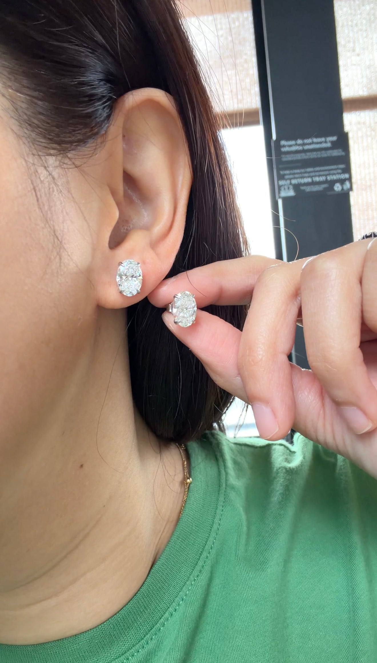 Lara Oval Diamond Stud Earrings