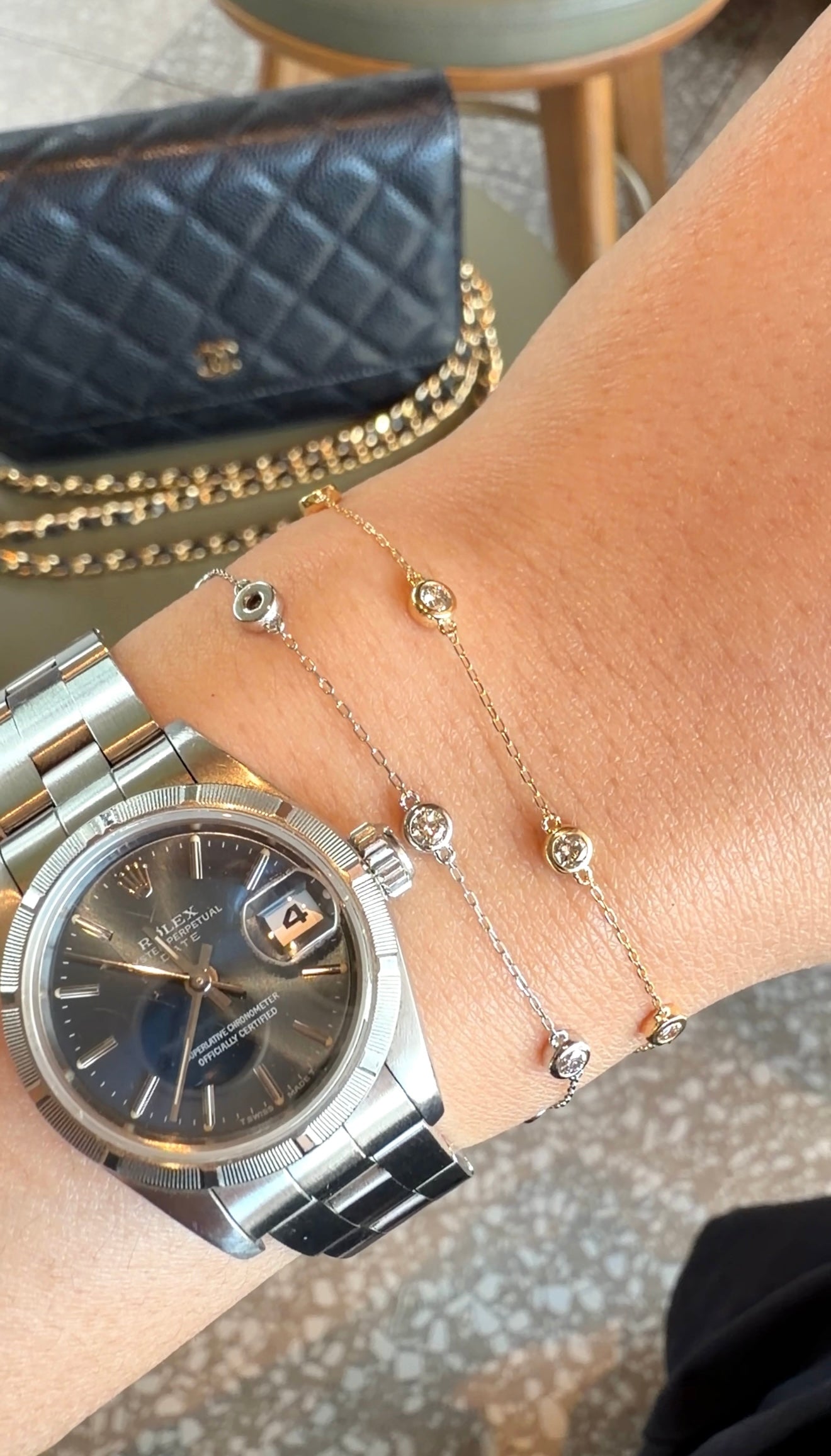 Zia Yellow Gold Station Bracelet