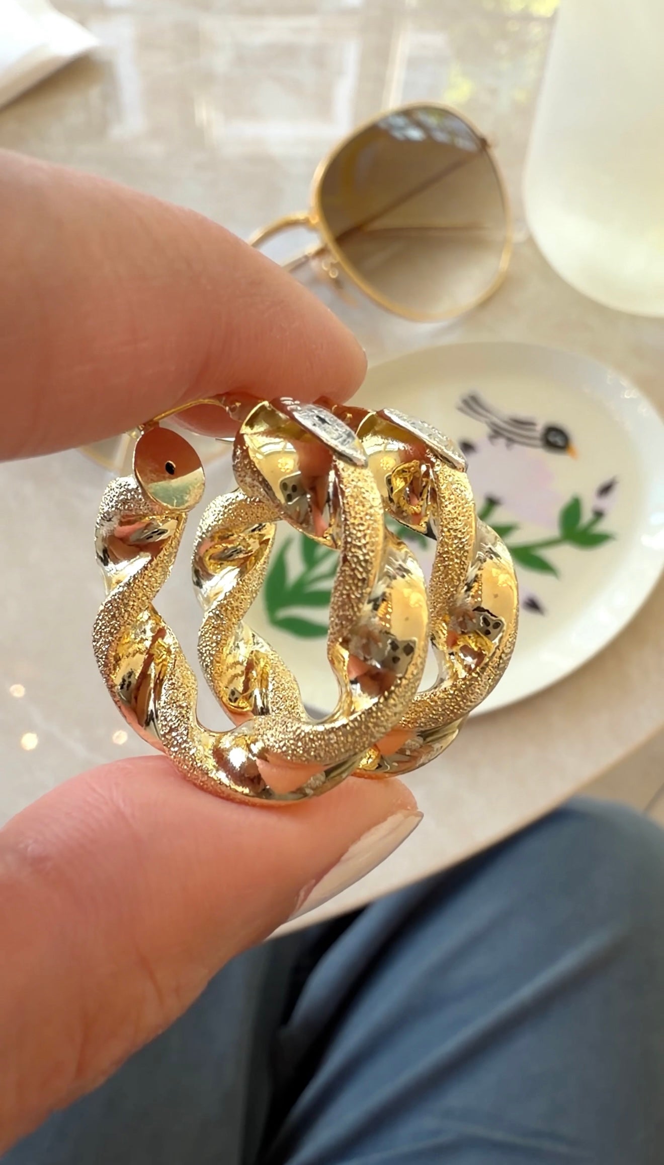 Ava Yellow Gold Hoop Earrings