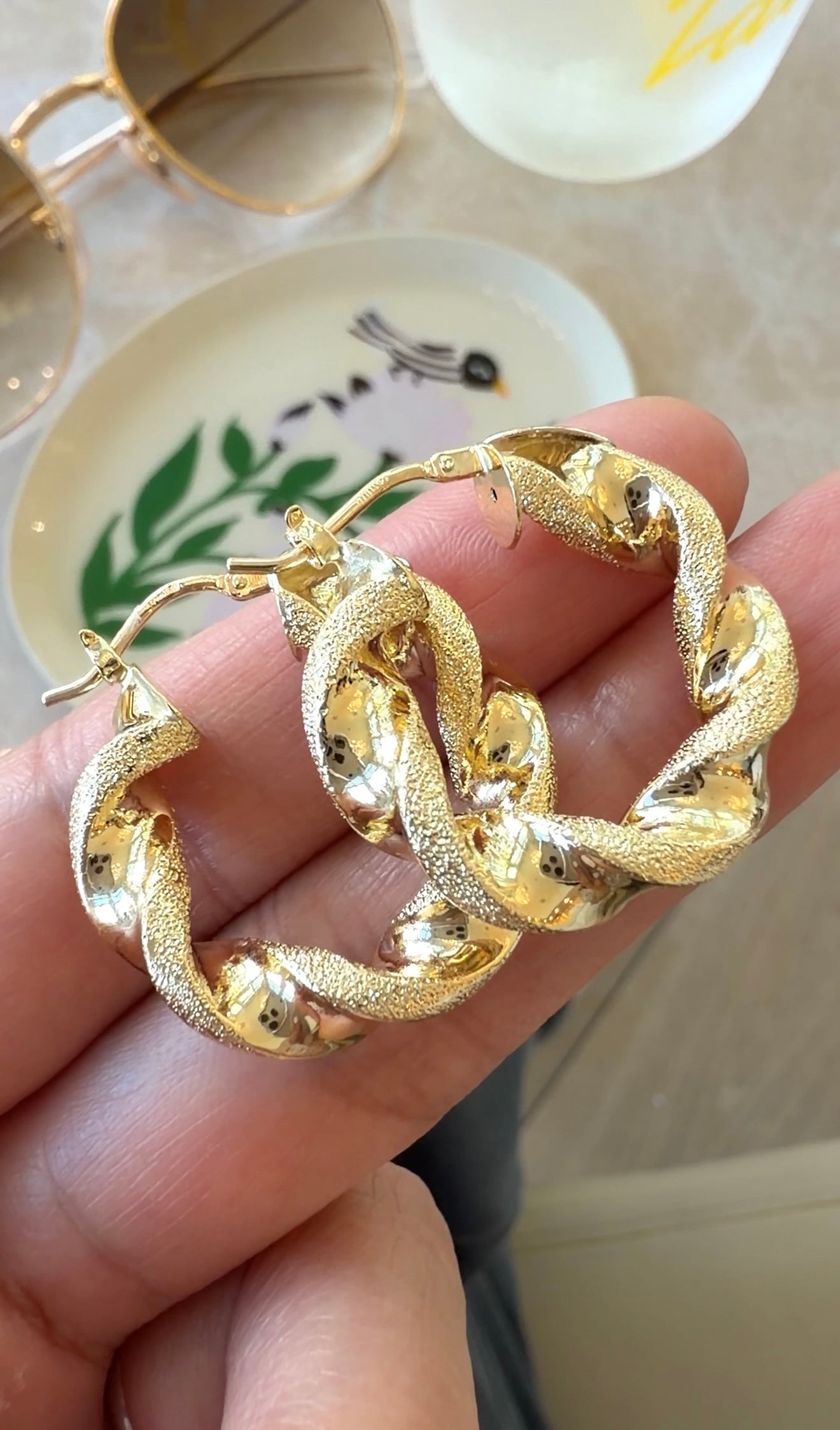 Ava Yellow Gold Hoop Earrings
