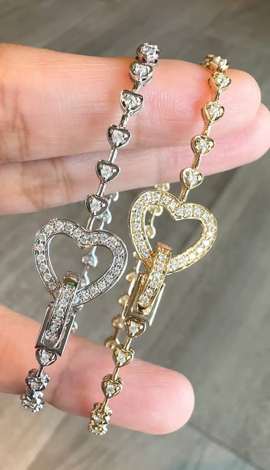 Jessica Heart Tennis Bracelet