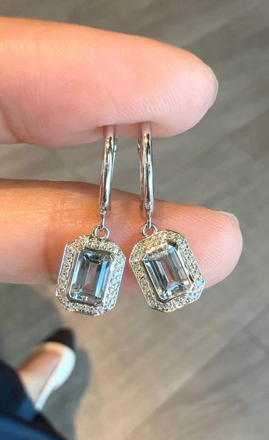 Aria Aquamarine Dangling Earrings