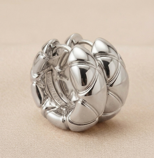 NOVA Quilted Hoop Earrings (WG)