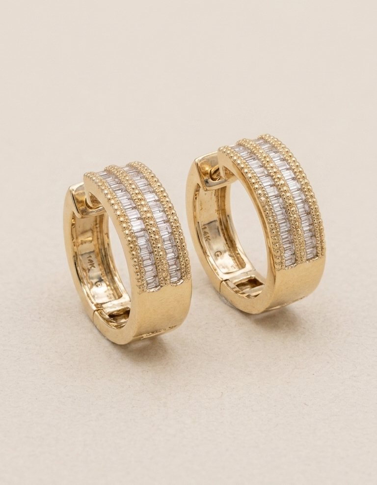 HERA Baguette Hoop Earrings