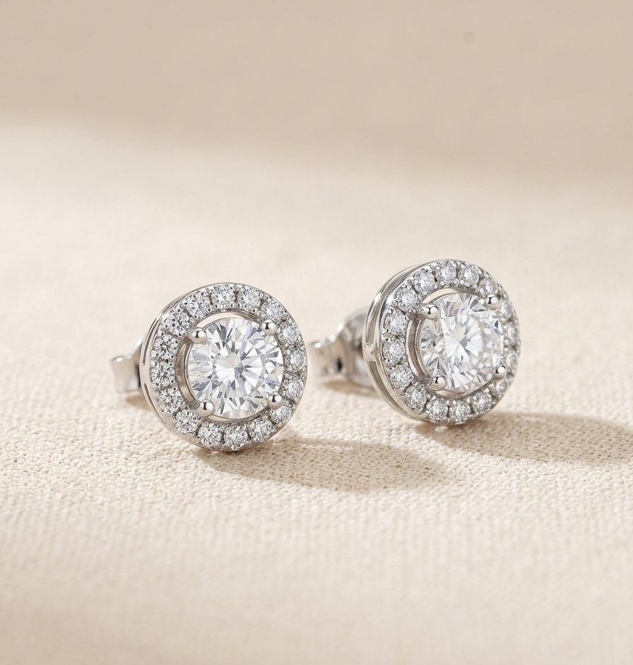 HALEY Halo Stud Earrings