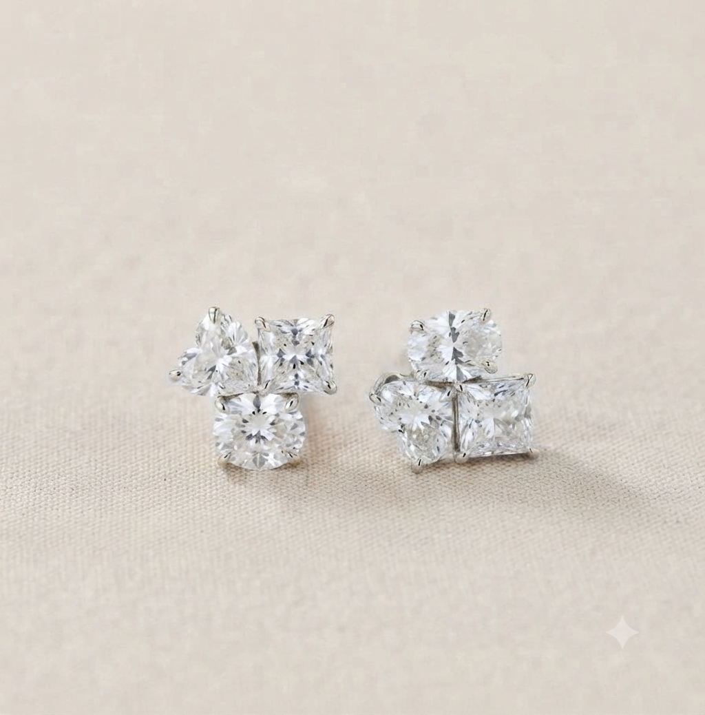 TRIX Trio-Shaped Earrings WG