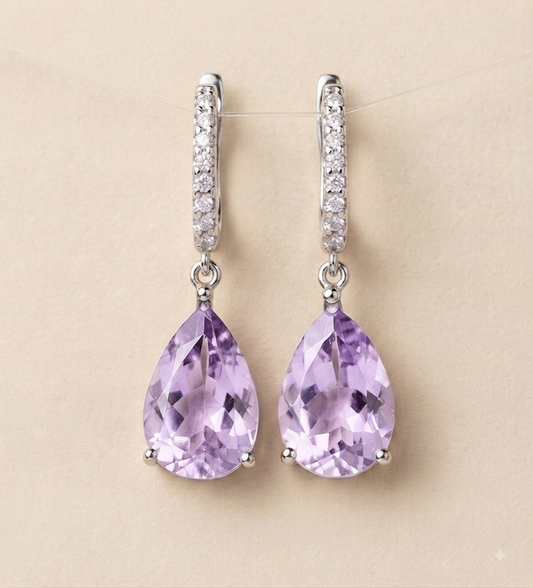AMELIA Amethyst Drop Earrings